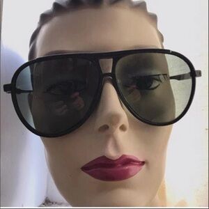 Black Aviator Vintage Oversized Sunglasses